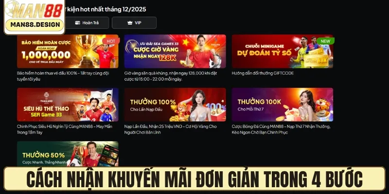 Cách nhận khuyến mãi đơn giản trong 4 bước