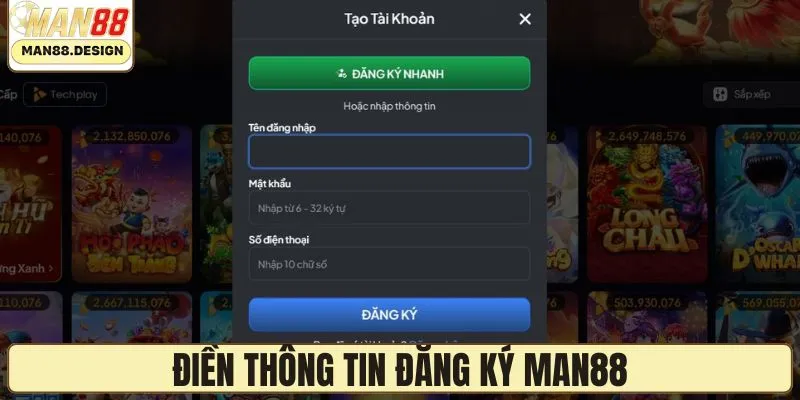 Điền toàn bộ dữ liệu cần thiết để đăng ký