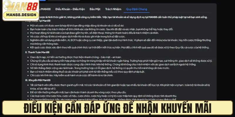 Điều kiện cần đáp ứng để nhận khuyến mãi