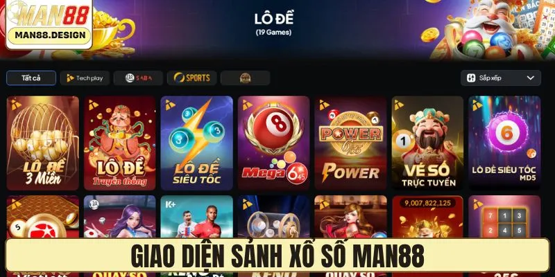 Giao diện sảnh xổ số thu hút người chơi