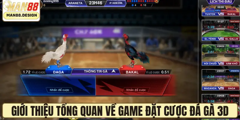 Giới thiệu tổng quan về game đặt cược đá gà 3D