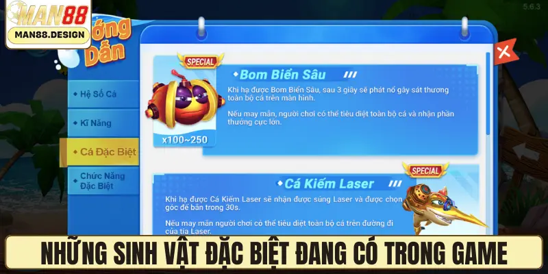 Những sinh vật đặc biệt đang có trong game