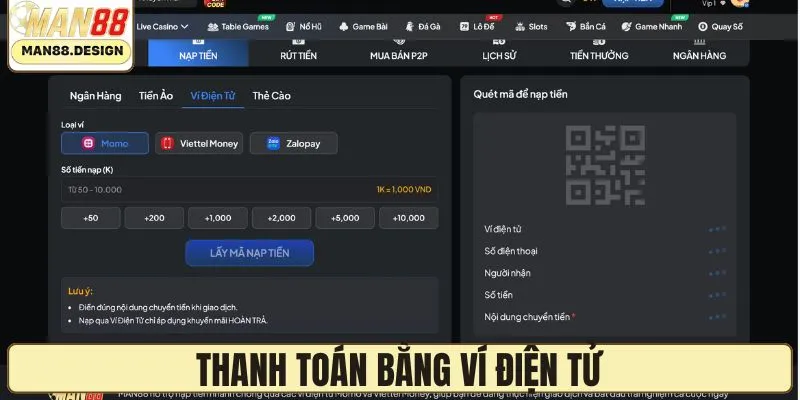 Ví điện tử - Nạp rút linh hoạt